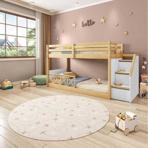 Beliche Infantil Montessoriana Garden com Grade e Led Casatema Branco/ Natural