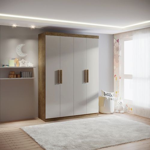 Guarda-roupa Infantil 04 Portas Frente em Mdf Angel YPE / OFF WHITE