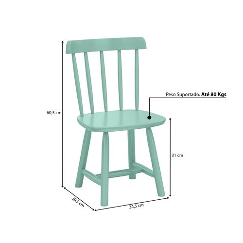 Kit 2 Cadeiras Infantis Mariah DEISS Sorbet Menta - Casatema