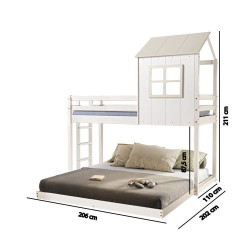 Beliche Queen Montessoriano Cabana Family Casatema Branco/Offwhite