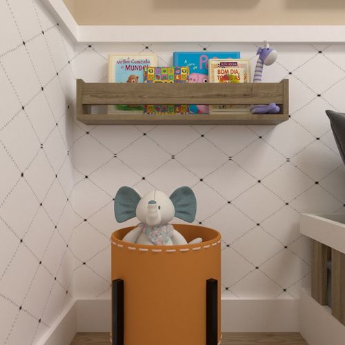 Prateleira Infantil de Livros e Decoração Bege Carvalho Mel Carvalho Mel