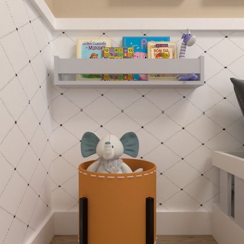 Prateleira Infantil de Livros e Decoração Cinza Cristal Cinza Cristal