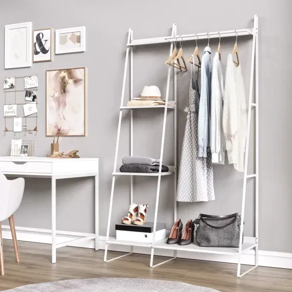 Arara de Roupas em Aço Begônia CabeCasa MadeiraOriginals Branco