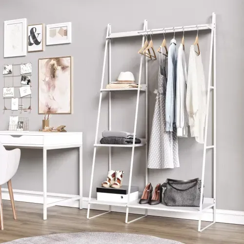 Arara de Roupas em Aço Begônia CabeCasa MadeiraOriginals Branco