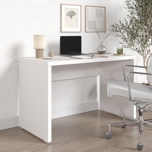 Escrivaninha Mesa Escritório em Tamburato Acabamento em BP Ficus 120cm CabeCasa MadeiraOriginals Branco