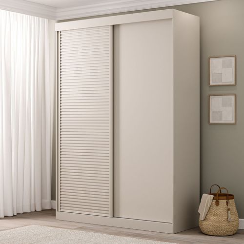 Guarda-Roupa Solteiro 2 Portas 1 Porta Ripada Samambaia CabeCasa MadeiraOriginals Off White