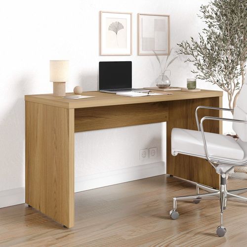 Escrivaninha Mesa Escritório em Tamburato Acabamento em BP Ficus 135cm CabeCasa MadeiraOriginals Rovere