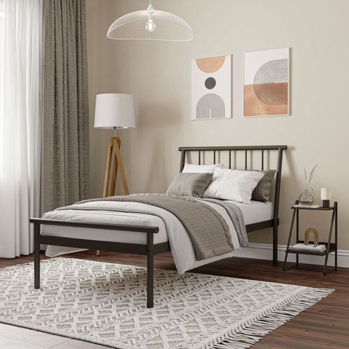 Cama Solteiro em Aço Begônia CabeCasa MadeiraOriginals Estanho