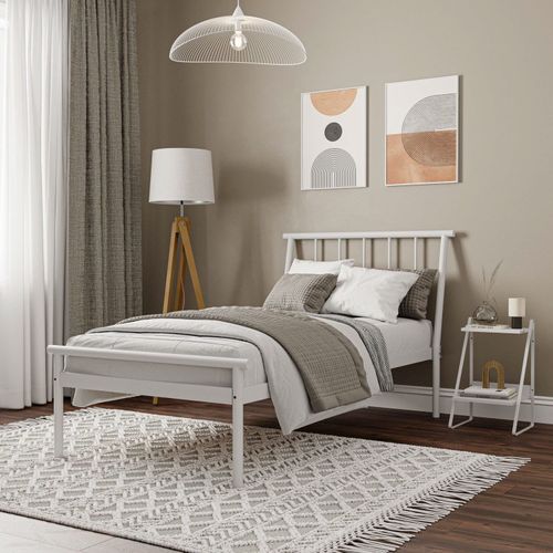 Cama Solteiro em Aço Begônia CabeCasa MadeiraOriginals Branco