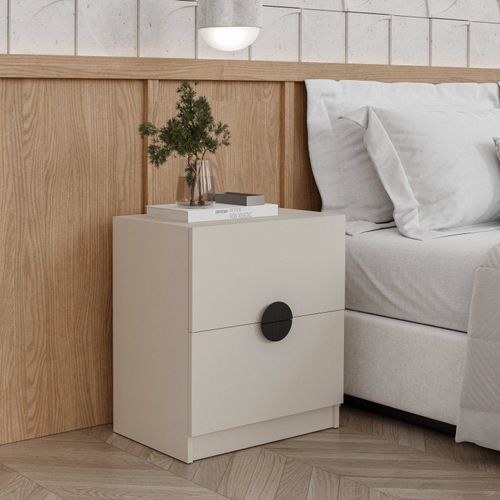 Mesa de Cabeceira 2 Gavetas Joy CabeCasa MadeiraOriginals Cinza Cinza