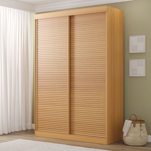 Guarda-Roupa Samambaia 2 Portas Ripado CabeCasa MadeiraOriginals Carvalho Carvalho
