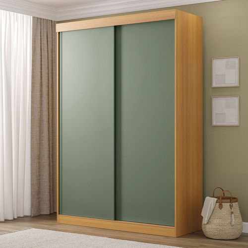 Guarda-Roupa 2 Portas Samambaia CabeCasa MadeiraOriginals Carvalho/Verde