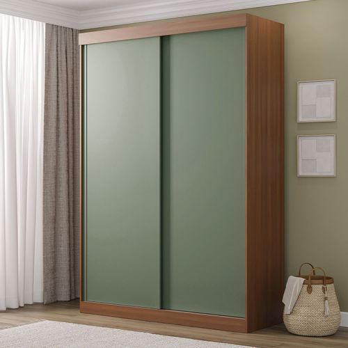 Guarda-Roupa 2 Portas Samambaia CabeCasa MadeiraOriginals Marrom/Freijó/Verde Freijó/Verde
