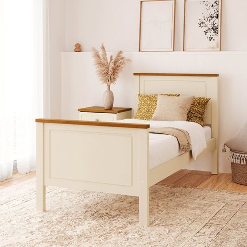 Cama Solteiro Ananda CabeCasa MadeiraOriginals Off-white/Mel