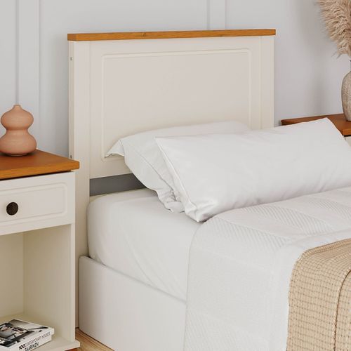 Cabeceira Solteiro Ananda CabeCasa MadeiraOriginals Branco Off-White/Mel Off-white/Mel