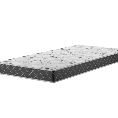 Colchão Espuma Solteiro D23 14cm 1,88m 78cm Double Face Mobi Viero Xadrez Preto