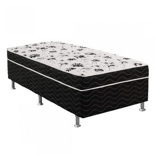 Cama Box Conjugada Solteiro 43x88x188cm D28 Union Ortopedic Ortobom Preto Preto/Branco