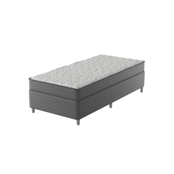 Cama Box Solteiro D33 Of 108x198x0,42 Montreal Yescasa Cinza/Branco