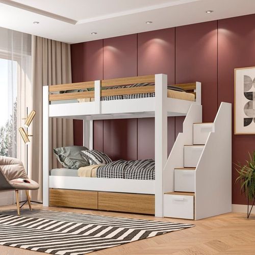 Beliche Solteiro Adulto com 2 Gavetões e 4 Nichos Star Plus Casatema Branco/Montan Branco/Montana