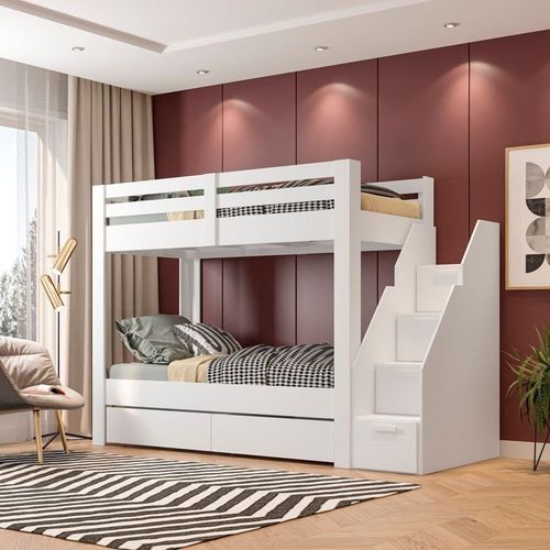 Beliche Solteiro Adulto com 2 Gavetões e 4 Nichos Star Plus Casatema Branco Branco