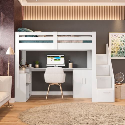 Cama Office Multifuncional Solteiro Adulto Star Plus Casatema Branco