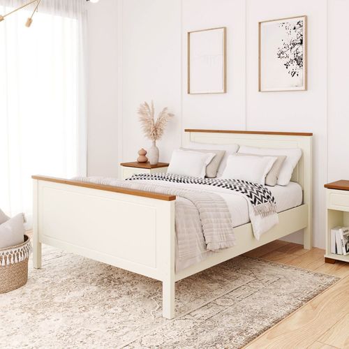 Cama Casal Ananda CabeCasa MadeiraOriginals Off-white/Mel