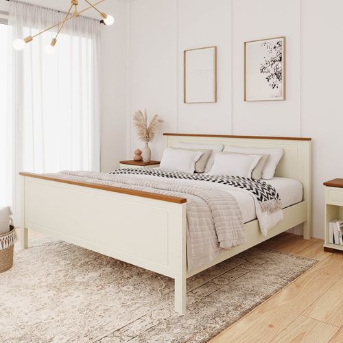 Cama King Ananda CabeCasa MadeiraOriginals Off-white/Mel