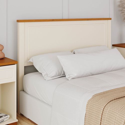 Cabeceira Casal Ananda CabeCasa MadeiraOriginals Branco Off-White/Mel Off-white/Mel