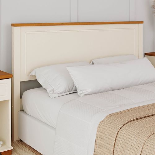 Cabeceira Queen Ananda CabeCasa MadeiraOriginals Branco Off-white/Mel
