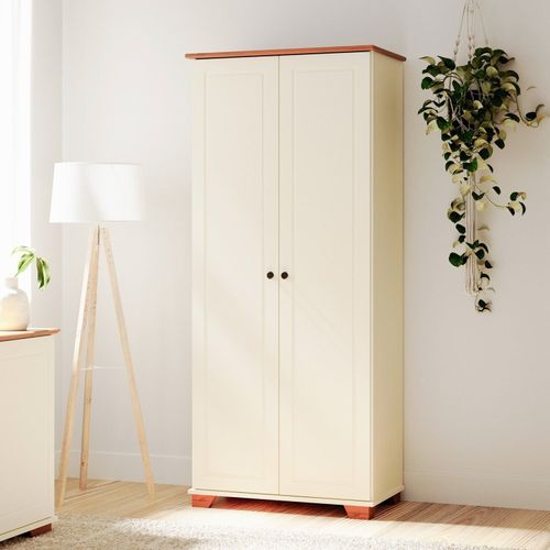 Armário Multiuso Pés e Tampo em Madeira Maciça Ananda CabeCasa MadeiraOriginals Off-white/Mel