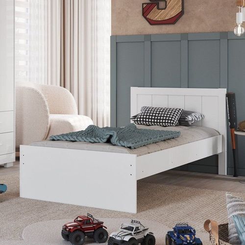 Cama Infantil Babá 100% Mdf Margo Espresso Móveis Branco Brilho