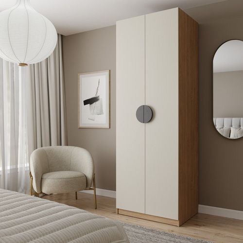 Guarda-Roupa Planejado Joy com Gaveteiro CabeCasa MadeiraOriginals Cinza Sereno/Avena
