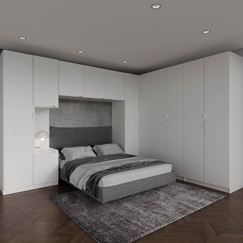 Guarda Roupa Modulado de Casal 12 Portas 6 Peças Hera CabeCasa MadeiraOriginals Branco Geada