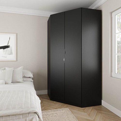 Guarda Roupa de Canto Closet Modular com 6 Prateleiras Hera CabeCasa MadeiraOriginals Preto