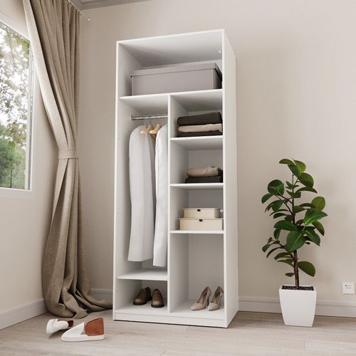 Guarda-roupa Modular 80cm sem Portas com Prateleiras Jade CabeCasa MadeiraOriginals Branco Fosco