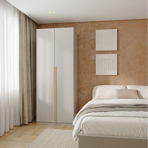Guarda-roupa Modular 80cm com Portas e Prateleiras Jade CabeCasa MadeiraOriginals Cinza Urbano