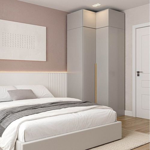 Guarda-roupa Modulado de Canto 2 Peças 4 Portas Jade CabeCasa MadeiraOriginals Cinza Urbano