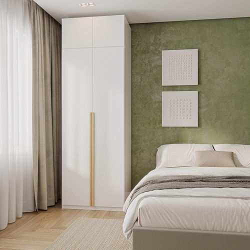 Guarda-roupa Modular 80cm com Portas e Prateleiras Jade CabeCasa MadeiraOriginals Branco Fosco