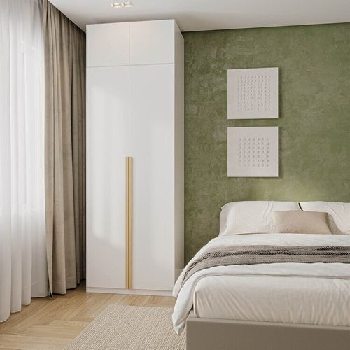 Guarda-roupa Modular 2 Peças 4 Portas e Gaveteiro Jade CabeCasa MadeiraOriginals Branco Fosco