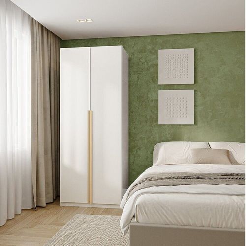 Guarda-roupa Modulado 2 Portas com Prateleiras Jade CabeCasa MadeiraOriginals Branco Fosco