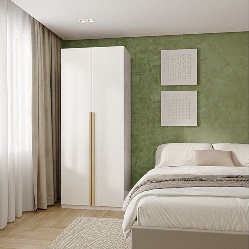 Guarda-roupa Modulado 2 Portas com Gavetas Jade CabeCasa MadeiraOriginals Branco Fosco