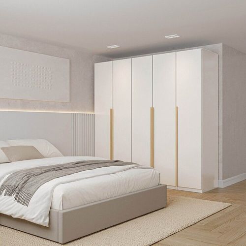 Guarda-roupa Modulado 3 Peças 5 Portas Jade CabeCasa MadeiraOriginals Branco Fosco