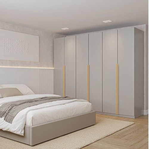 Guarda-roupa Modulado 3 Peças 6 Portas Jade CabeCasa MadeiraOriginals Cinza Urbano