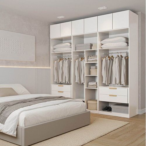 Guarda-roupa Modulado 6 Peças 6 Portas Jade CabeCasa MadeiraOriginals Branco Fosco