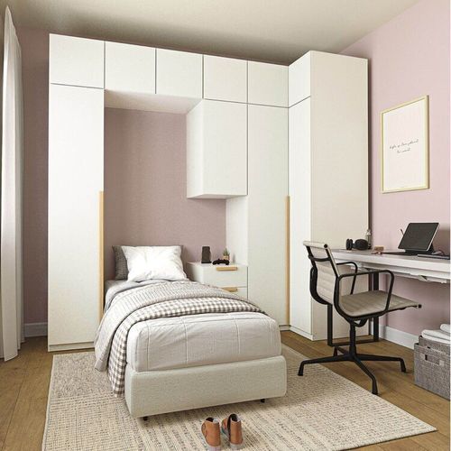 Guarda-roupa Modulado de Canto 8 Peças 10 Portas Jade CabeCasa MadeiraOriginals Branco Fosco