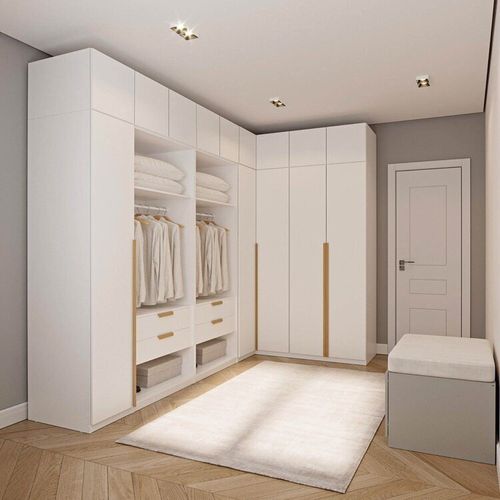 Guarda-roupa Modulado 10 Peças 14 Portas Jade CabeCasa MadeiraOriginals Branco Fosco