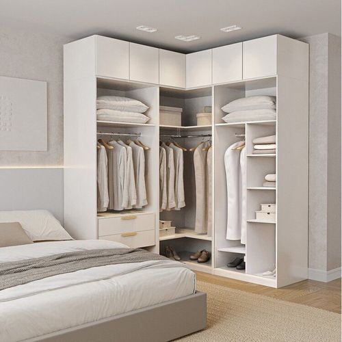 Guarda Roupas Modulado de Canto 6 Peças 6 Portas Jade CabeCasa MadeiraOriginals Branco Fosco
