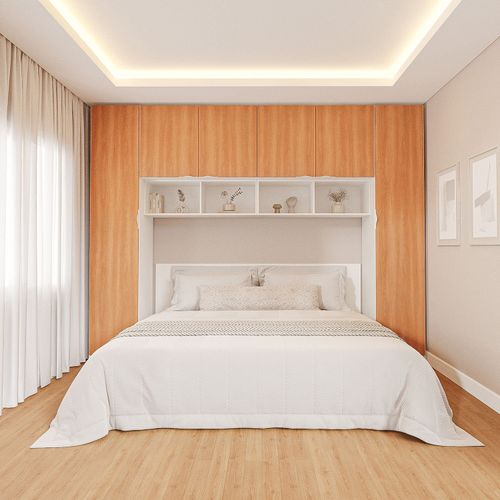 Guarda-Roupa Modulado 6 Portas 6 Peças Hera CabeCasa MadeiraOriginals Algodão/Louro/Cinza