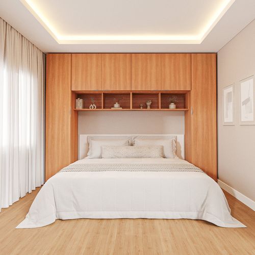 Guarda-Roupa Modulado 6 Portas 6 Peças Hera CabeCasa MadeiraOriginals Louro/Cinza