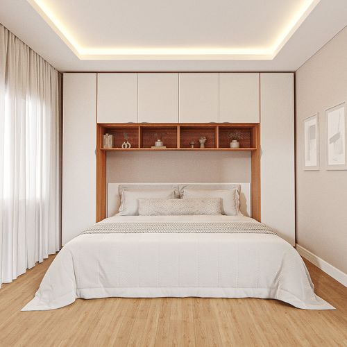 Guarda-Roupa Modulado 6 Portas 6 Peças Hera CabeCasa MadeiraOriginals Louro/Algodão/Cinza